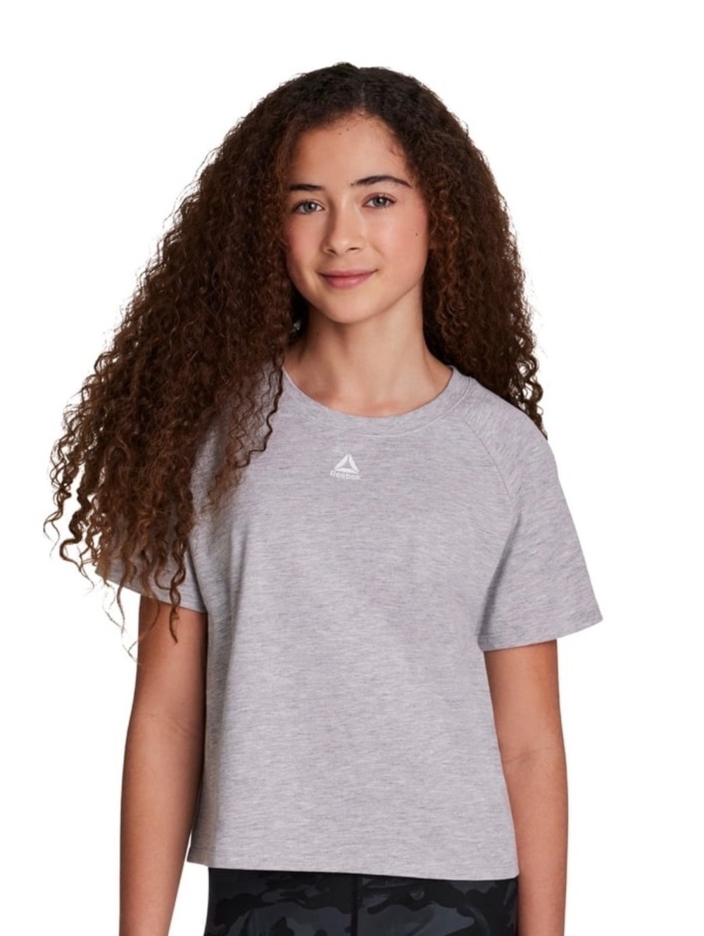 Reebok Grey Heather Graphic Tee XXL (18) Girls' T-Shirt